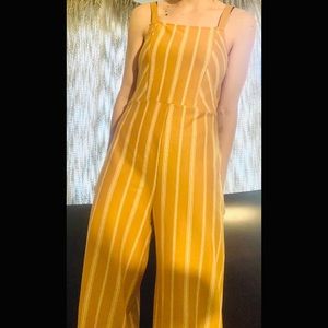 Xhilaration Yellow Striped Jumpsuit/Romper
